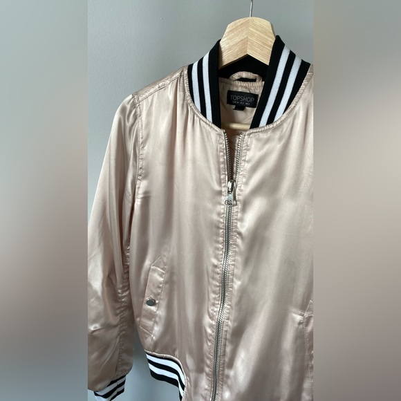 Topshop Baby Pink Bomber Jacket - Picture 3 of 4